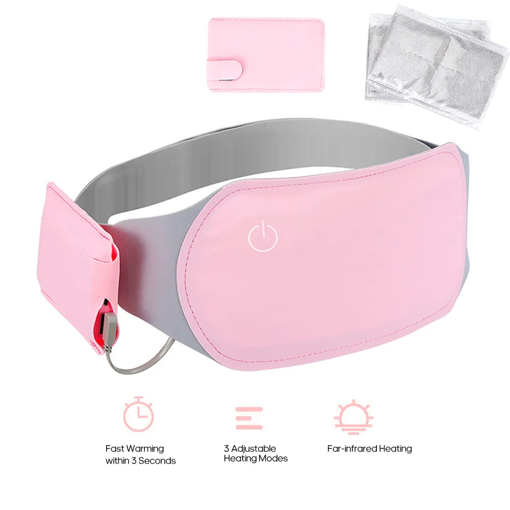 J & M Fashion Menstrual Relief Heating Belt – Portable Vibration & Heat Therapy for Cramps and Back Pain