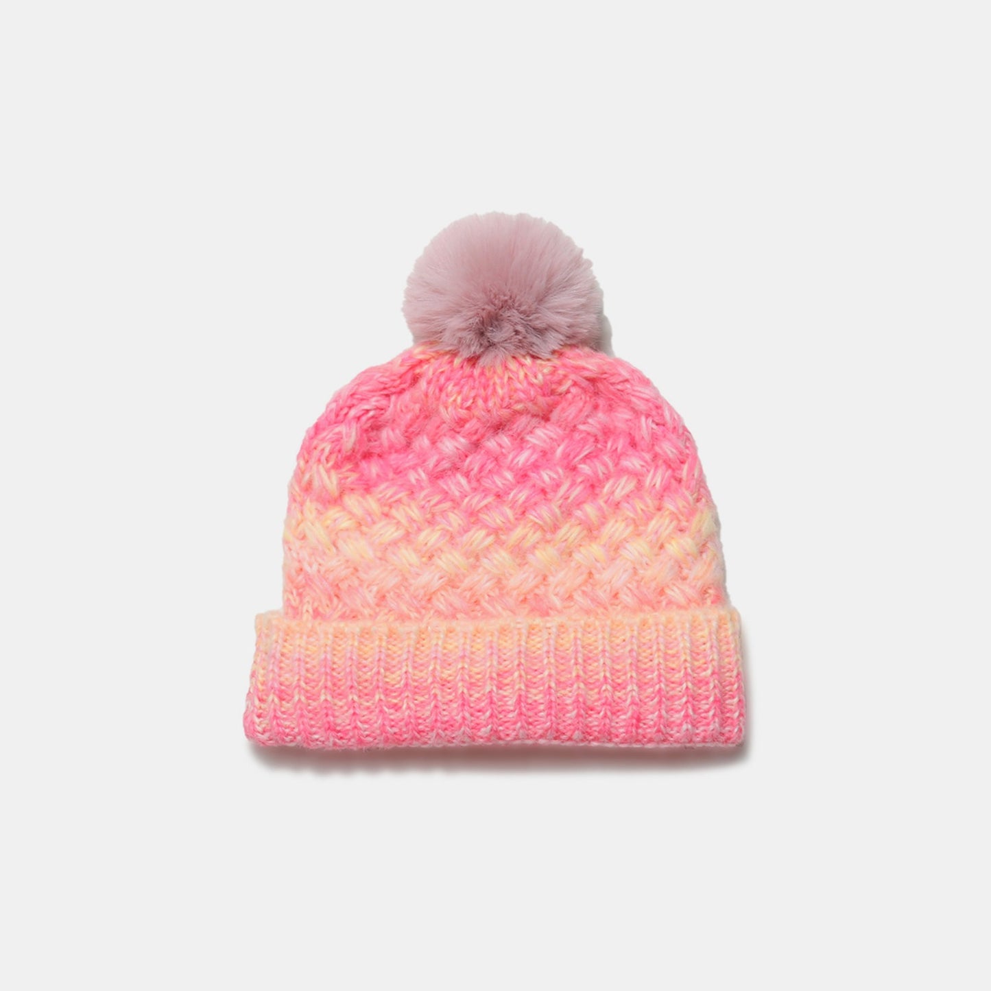 Gradient Knit Hat with Pompom