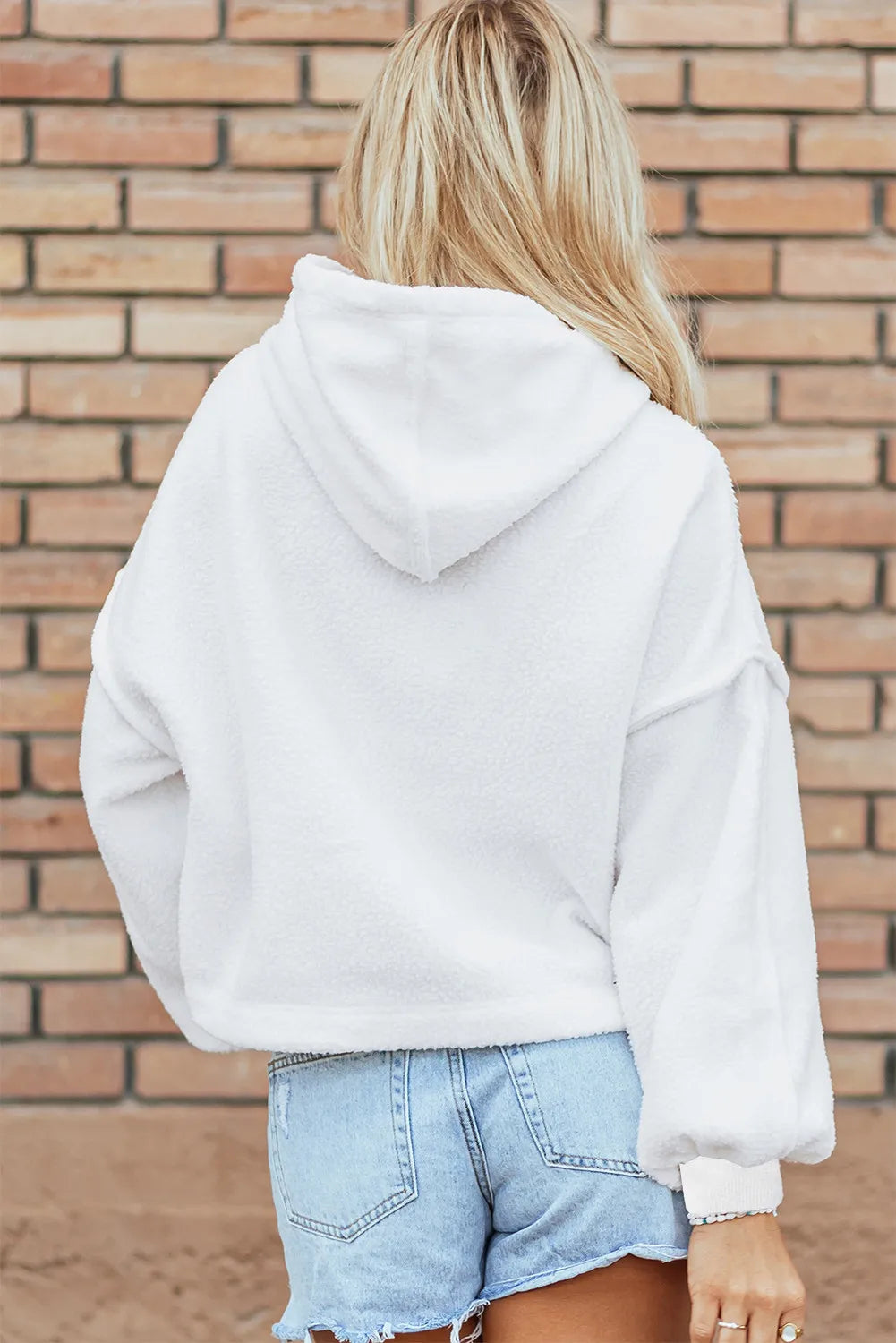 Exposed Seam Long Sleeve Hoodie