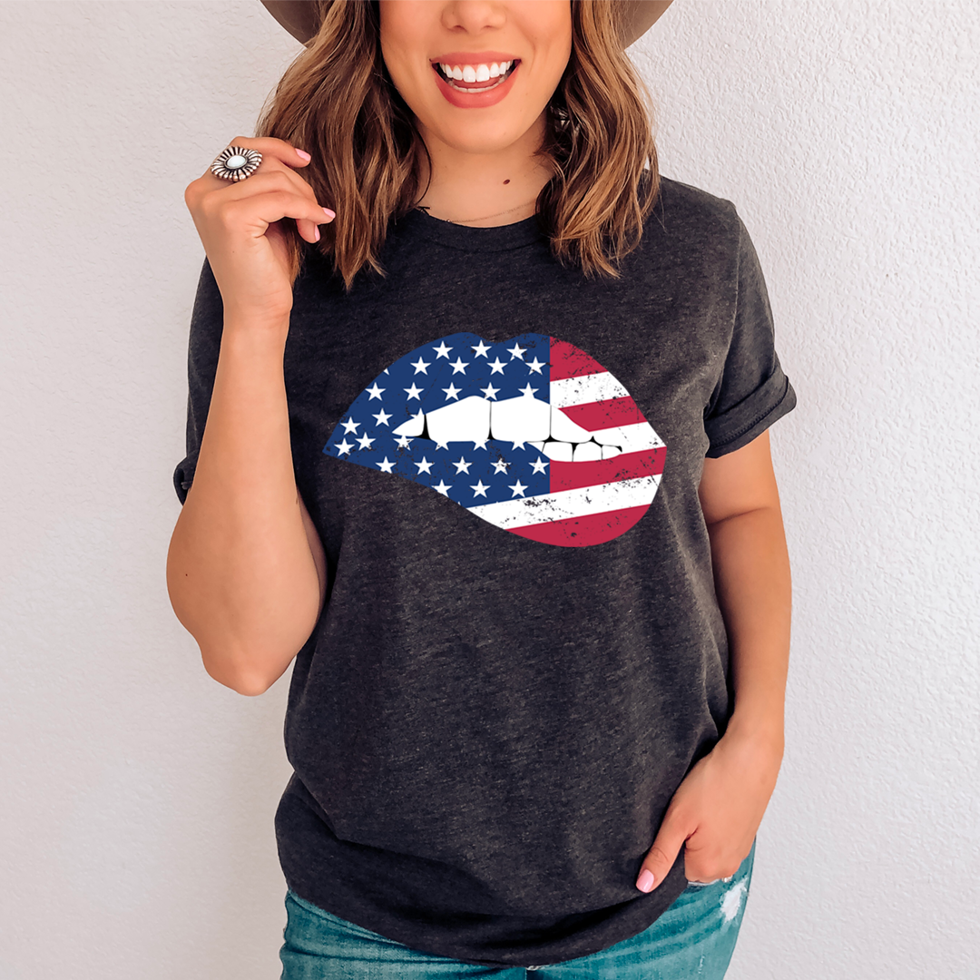 American Flag Lips Tee